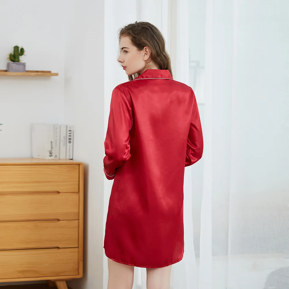 

Home Shirt Solid Pajamas Bathrobe Summer Loungewear Pyjama Pour Femme Women's Shirt Robe Femme RoomWear