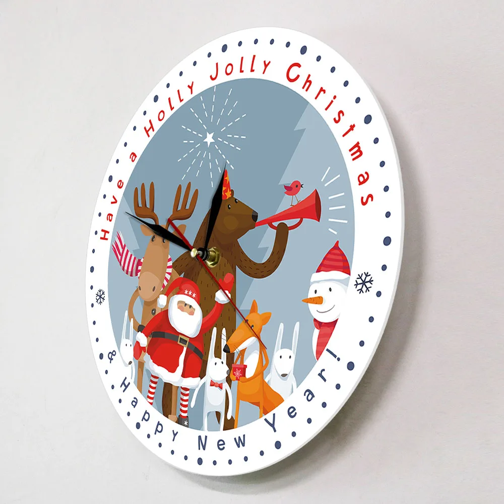 Счастливого Рождества Праздник времени современные настенные часы домашний