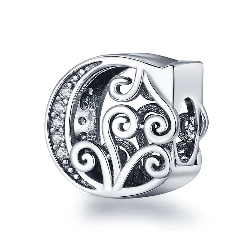 CodeMonkey 100% настоящая 925 пробы серебряная буква алфавит A Z шарм название бисер