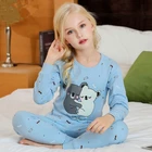 Детская одежда, пижамный комплект с длинным рукавом, одежда для сна с мультяшным рисунком для мальчиков и девочек, хлопковые топы и штаны, 2 шт., пижама, детская одежда для сна 2, 4, 6, 8, 10 лет