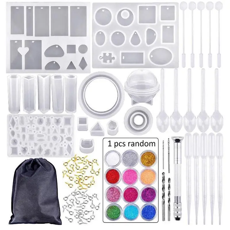 83Pcs/set Silicone Casting Molds And Tools Set With A Black Storage Bag For Diy Jewelry Craft Making | Украшения и аксессуары