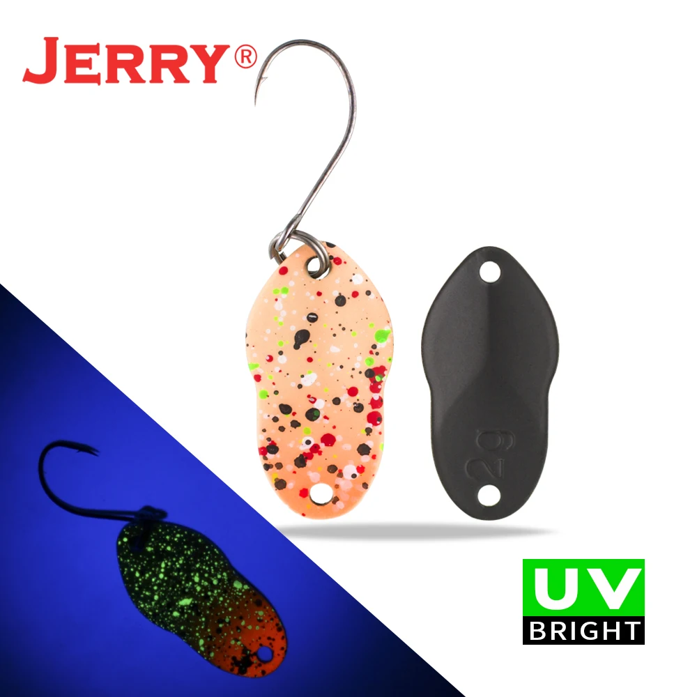 orange Jerry 2 г 3 г микро рыболовные приманки сверхлегкие латунные металлические жесткие приманки один крючок пресноводная зона форель Щука окунь ложка безделушка pesca - Цвет: orange
