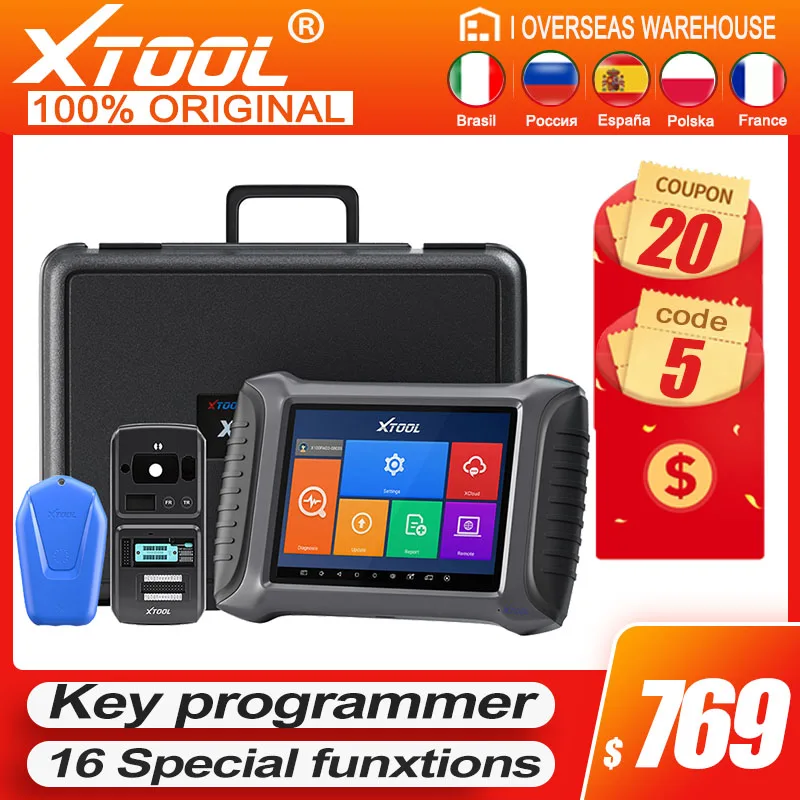 Программатор ключей XTOOL X100 PAD3 SE с KC501 obd2 сканер для полной диагностики систем