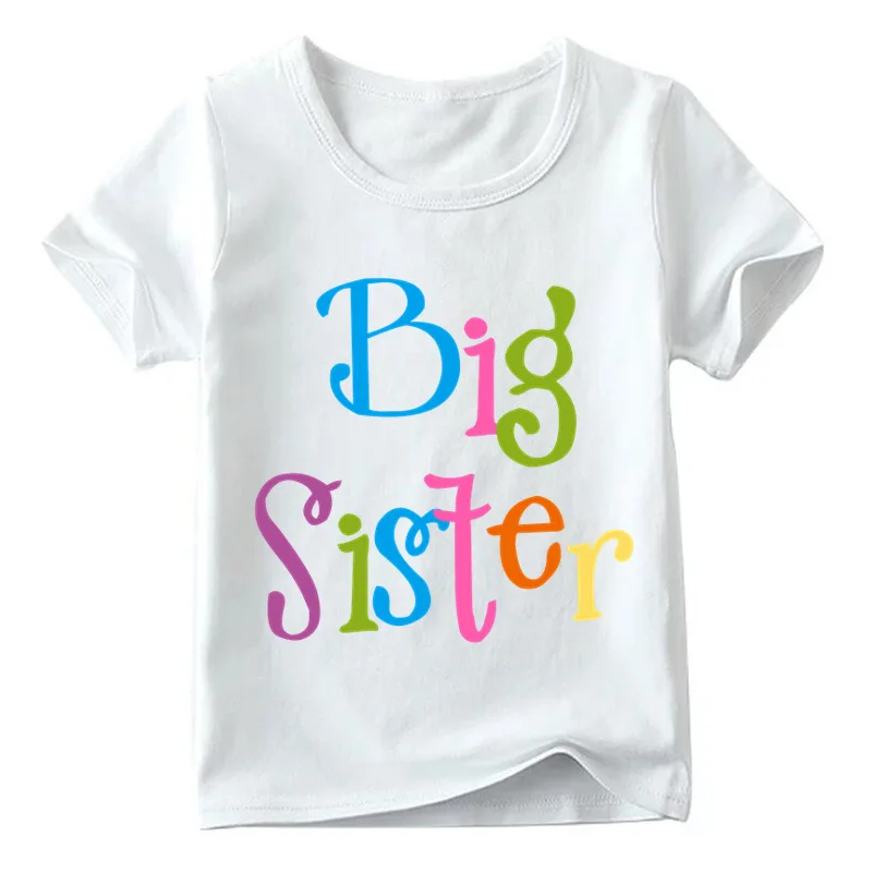 

2020 Toddler Big Sister Little Sister Print T-shirts Summer Baby Girls Tops Short Sleeve Children Casual White Tee Shirt Clothes