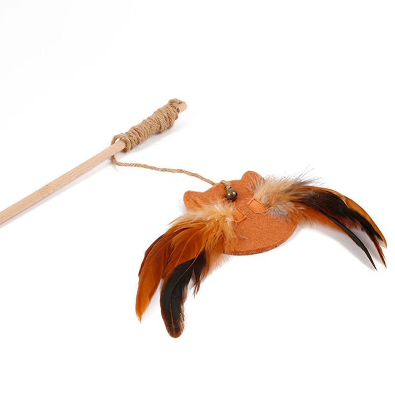 Интерактивный Дразнилка для кошки деревянная палочка игрушка войлочной ткани