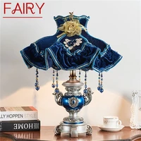 fairy table desk lamps led contemporary nordic luxury decoration resin light for home bedside