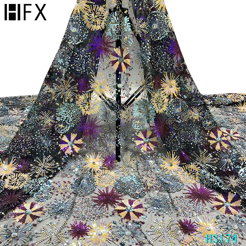 HFX Новое поступление французское кружевное платье в африканском стиле с