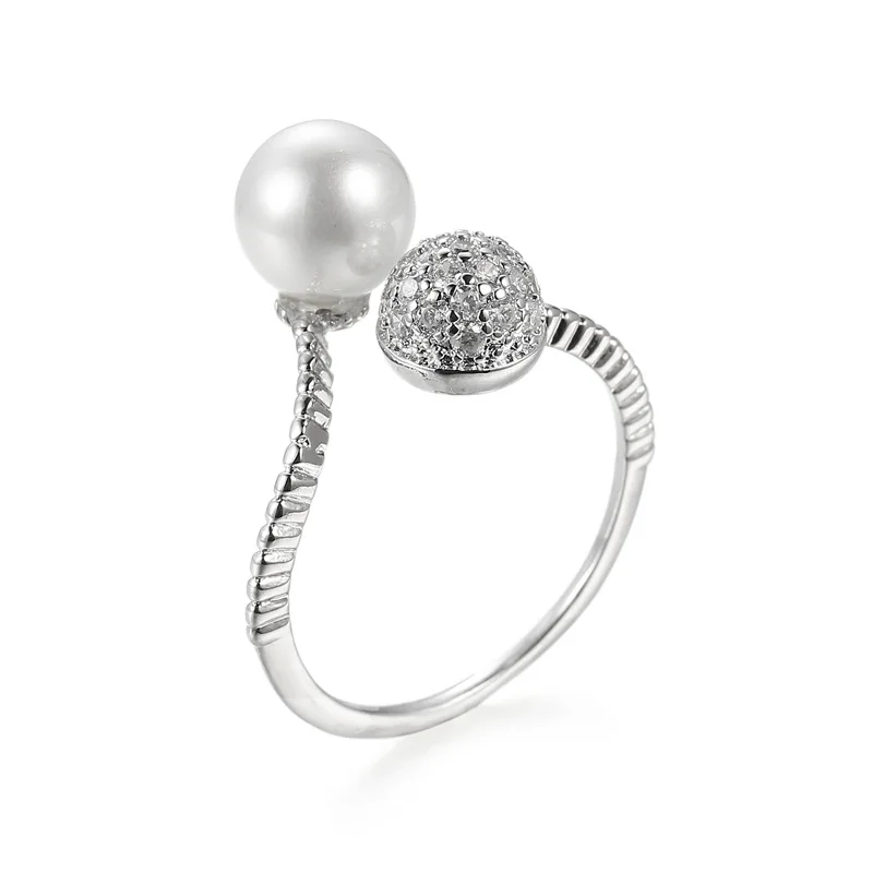 

SODROV Sterling Silver 925 Pearl Rings for Women Resizable Rings 2021 Trend