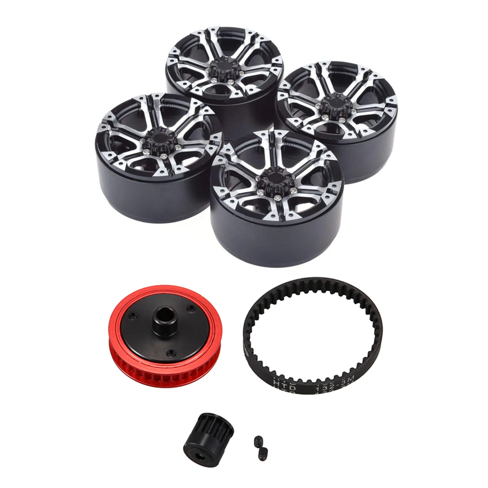 

4PCS RC Rock Crawler Metal 1.9 Inch BEADLOCK Wheel Rim with Belt Drive Transmission Gears System