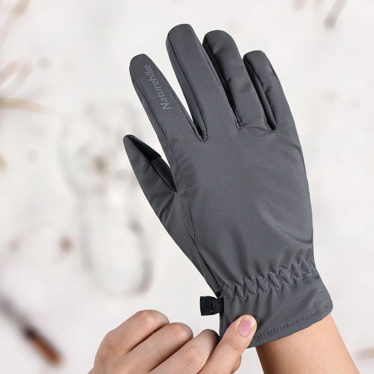 Naturehike NH18S005-T Зимние флисовые перчатки с сенсорным экраном силиконовые