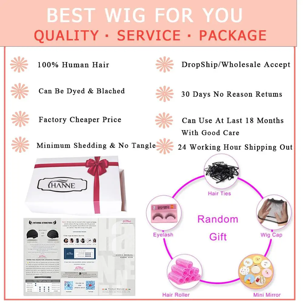 

HANNE 4X4 Swiss Lace Closure Wigs Human Hair Wigs 3 Part Wig For Black/White Women With Natural Hairline Straight Remy Hair