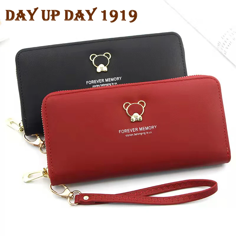 

Women's Wallet Ladies Long Large Capacity Clutch Double Card Package Korean Letter Coin Purse Phone Bag