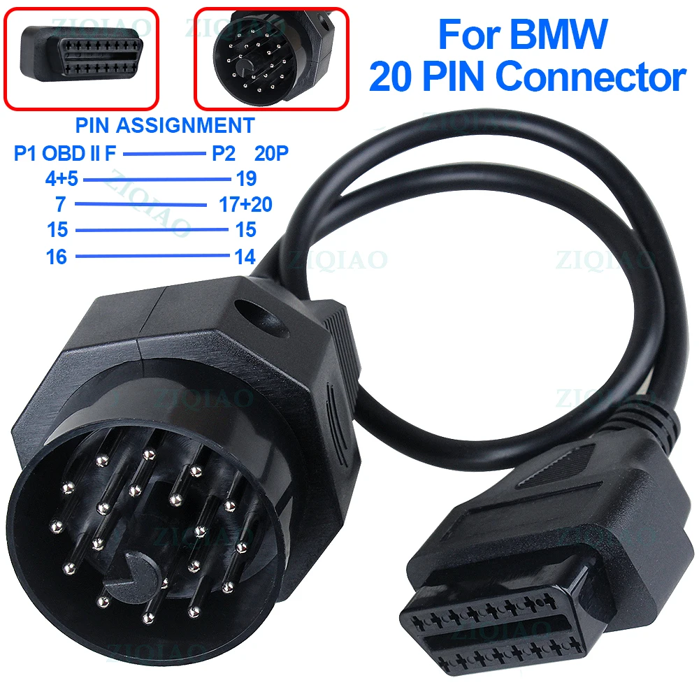 Адаптер OBD II для BMW 20 контактный до 16 гнездовой разъем E39 E36 X5 Z3 кабель|Кабели и