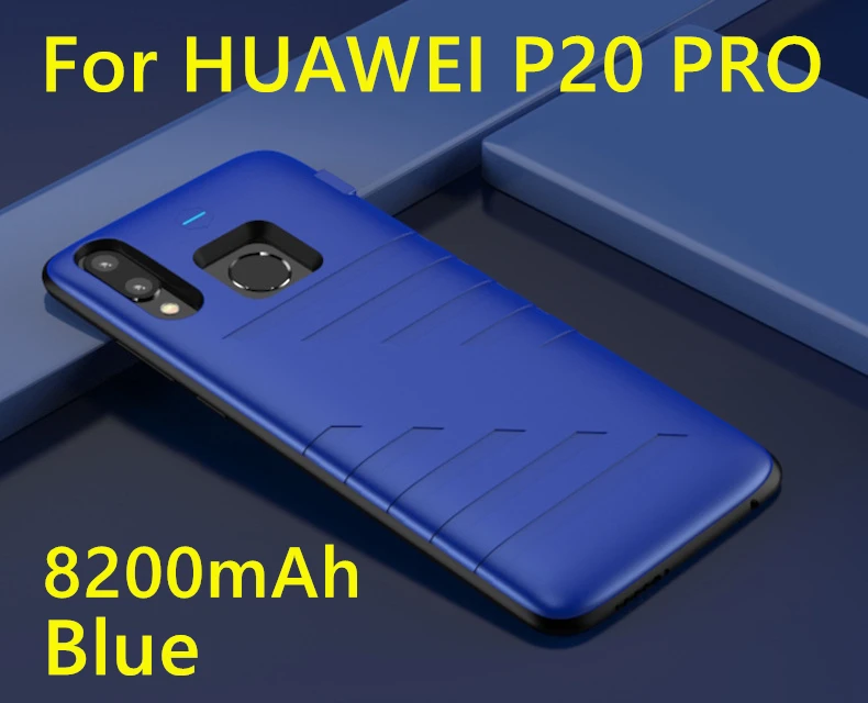 P20 pro Blue Чехол для зарядного устройства для huawei P20 Pro 6800/8200 мАч Внешний аккумулятор внешний аккумулятор чехол для зарядки для huawei P20 чехол для аккумулятора - Цвет: P20 pro Blue