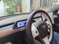 carbon fiber wood frame for tesla model 3 y digital cluster lcd android car virtual instrument dashboard display gps navigation