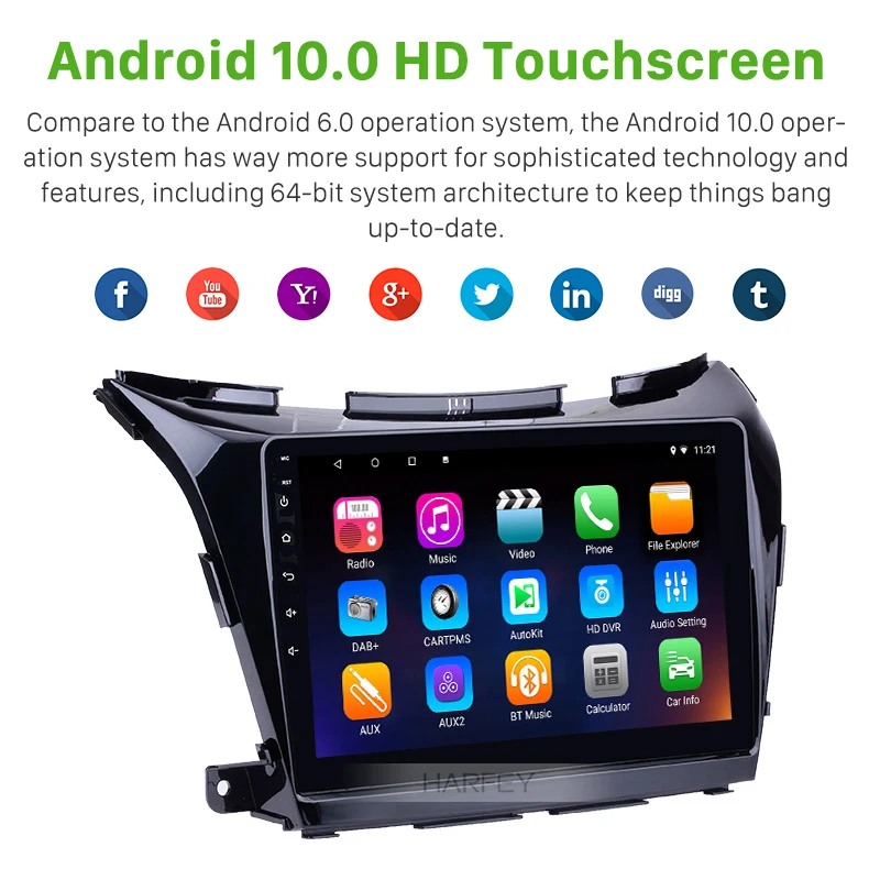 Автомагнитола Harfey 10 1 дюйма HD 0*1024 GPS Android 600 | Автомобили и мотоциклы