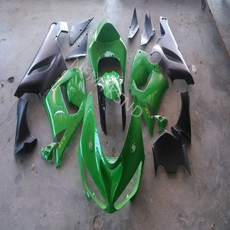 Горячие продажи для KAWASAKI ZX6R 636 05-06 ABS ZX-6R 2005-2006 05 06 ZX 6R 2005 2006 зелено-черный обтекатель