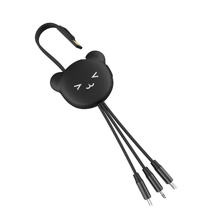 3 в 1USB кабель для быстрой зарядки умный люминесцентный Micro USB TypeC мульти зарядное