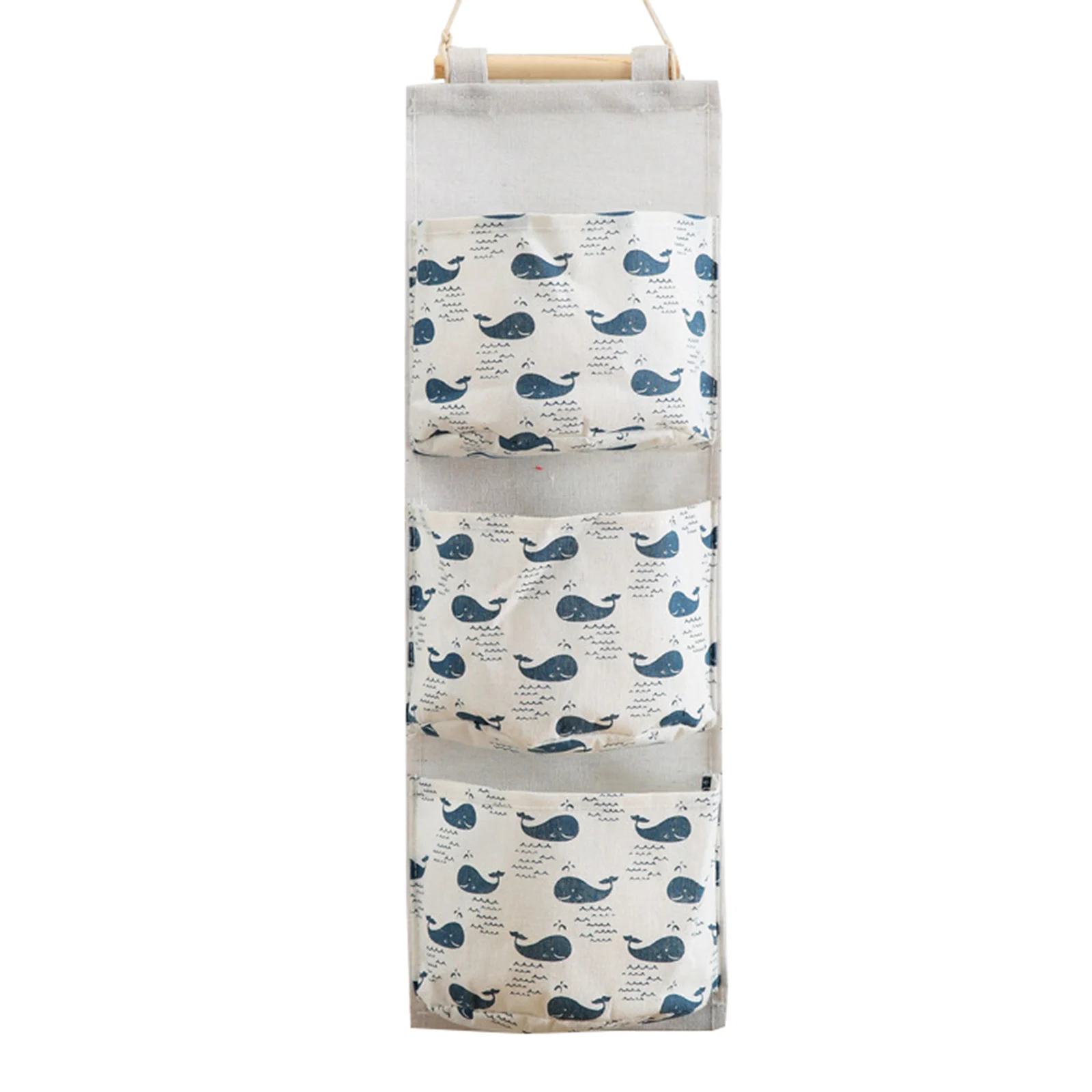 Wall Mounted Storage Bag with 3 Pockets Linen Fabric Waterproof Door Closet Hanging Organizer for Bedroom Bathroom | Дом и сад