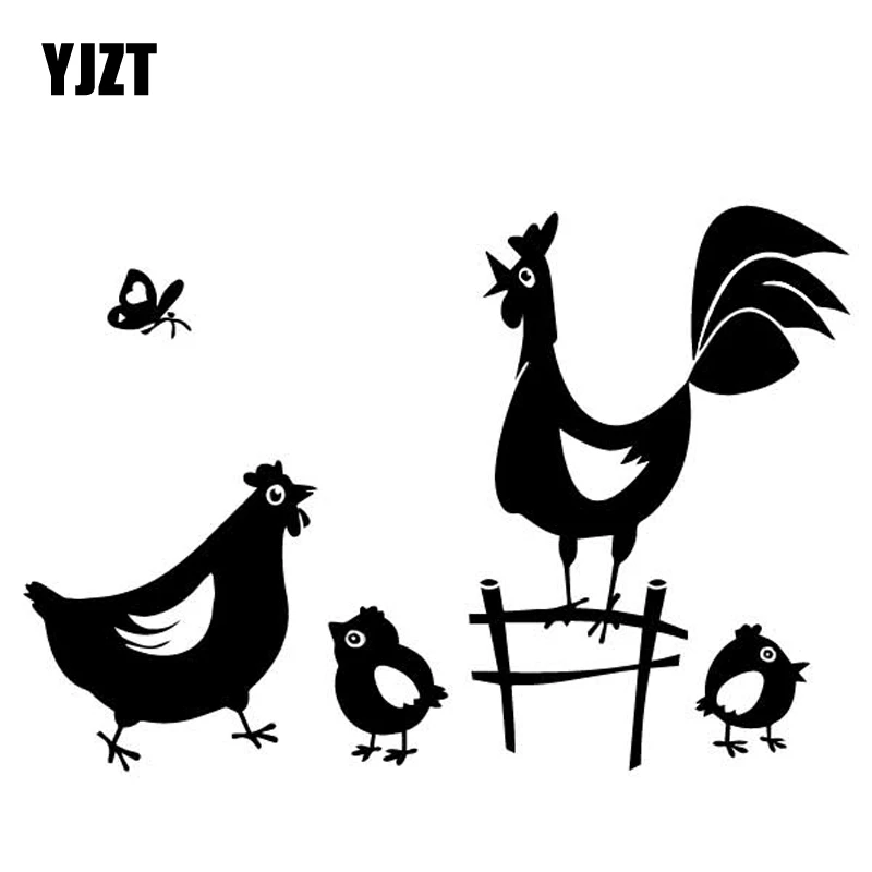 

YJZT 16.6CM*11.4CM Cartoon Animal Pattern Car Sticker Bumper Decorate Vinyl Decal Black/Silver C4-2618