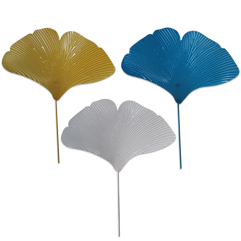 

Decorative painting accessories iron ginkgo leaf pleated plate lotus leaf plate iron ring entrance hallway corridor wall hanging