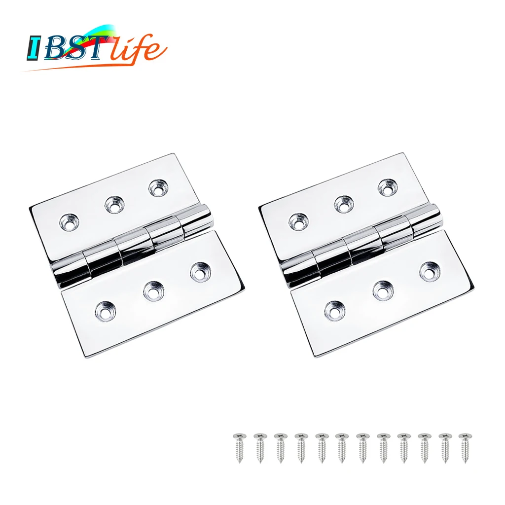 

2X Stainless Steel 316 100*100mm Boat Caravan RV Deck Hinge Cupboard Cabinet Drawer Door Strap Butt Hinge Furniture Hardware