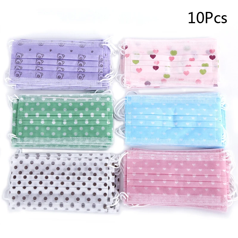 10pcs random color 10 шт. 3 слоя пыле для лица Защитная крышка маски Анти-пыль одноразовые хирургические медицинские сварочная маски со ртом для лица в случайном порядке - Цвет: 10pcs random color
