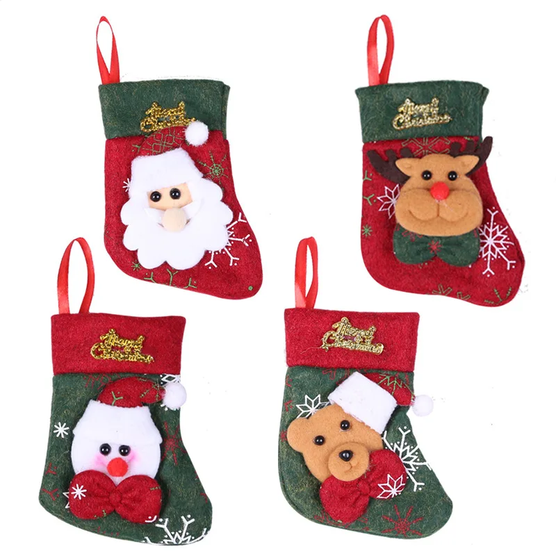 Christmas tree pendant Santa Claus little socks gift bag snowman | Дом и сад