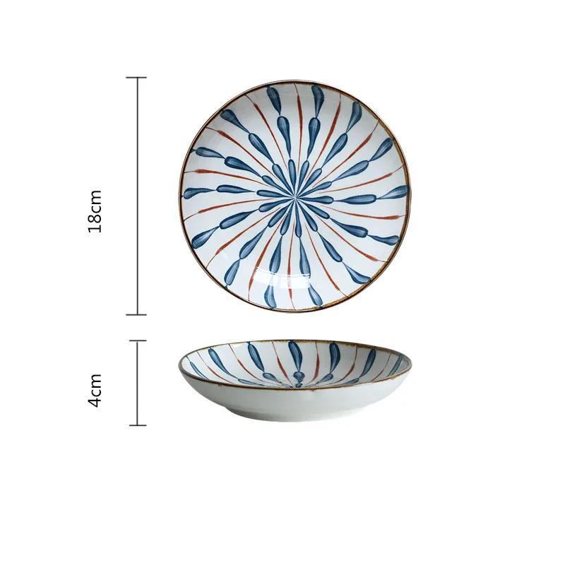 

Japanese Style Ceramic Double Handle Tableware Plate Suit Dessert Salver Originality Hand Ceramics Steak Disc Breakfast Disc