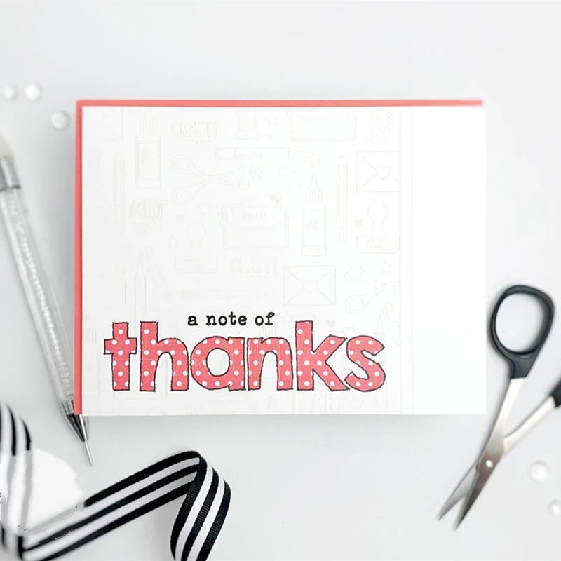 

Various Thank You Words Thank You Letter Decoration MetalCutting Die And Stamp DIY Scrapbooking Craft Embossing