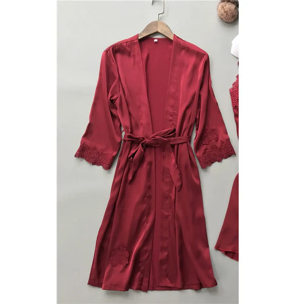 2020 женская ночная рубашка сатиновая кружевная сексуальная одежда для сна Нижнее