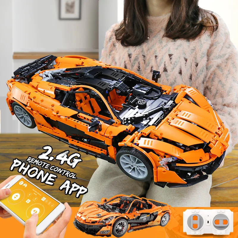 Lepining 20087 RC Technic автомобиль совместим с MOC 16915 McLaren P1 мотор функции автомобиля