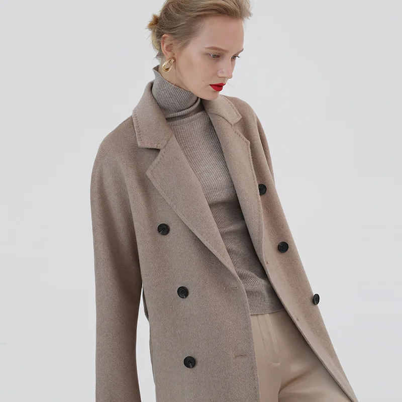 Кашемировое пальто женское 2019 Новое водное рябь овсянка классическое