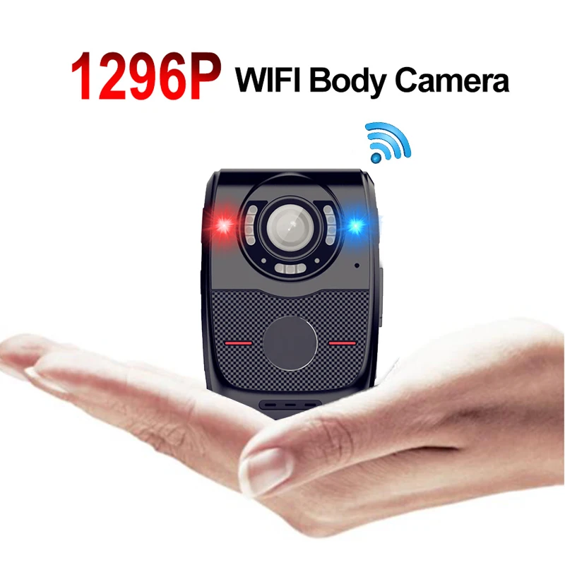 

High Quality 1296P WIFI Body Camera Police Cam Wireless Viewing On Phone APP Wearable Worn Camcorder Night Vision