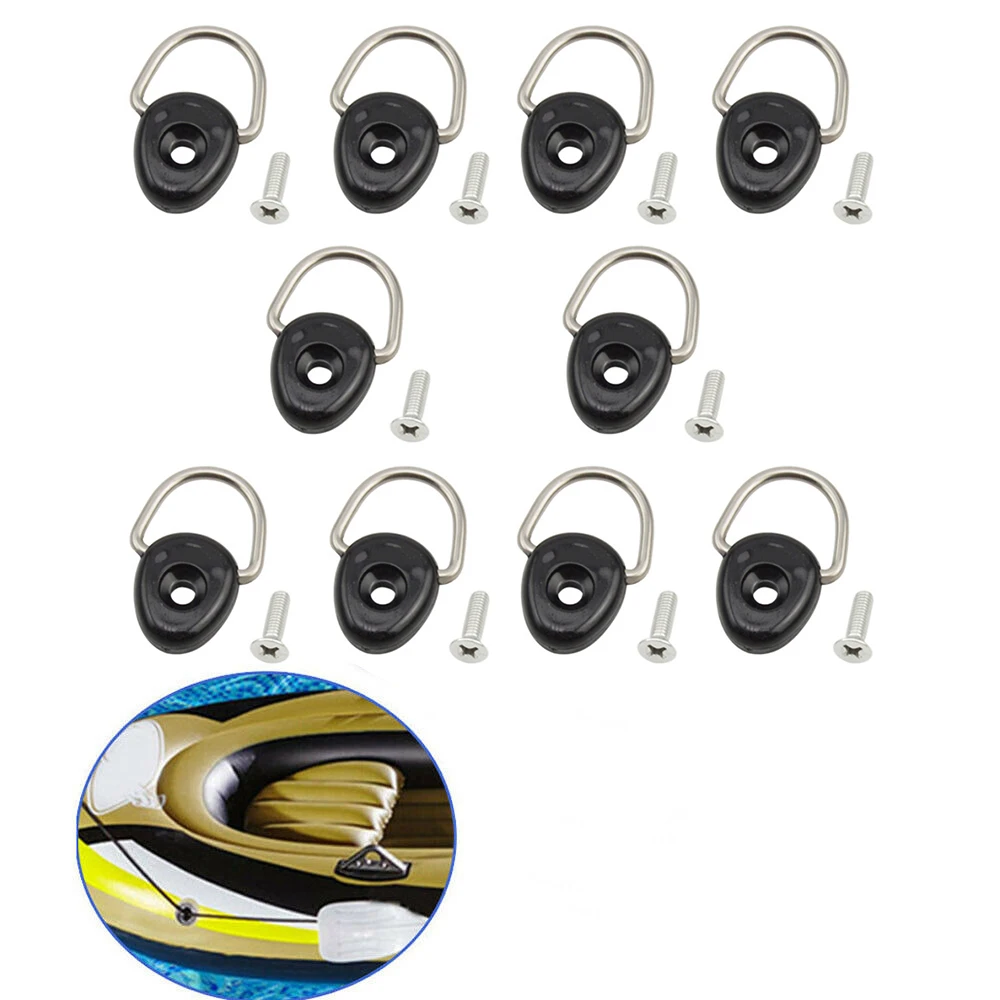 

2/4pcs D Rings Rope Buckle Kayak Accessories Stainless Steel Nylon Loop Buckles Boat Canoe Kayak Accessories Repair Attachment