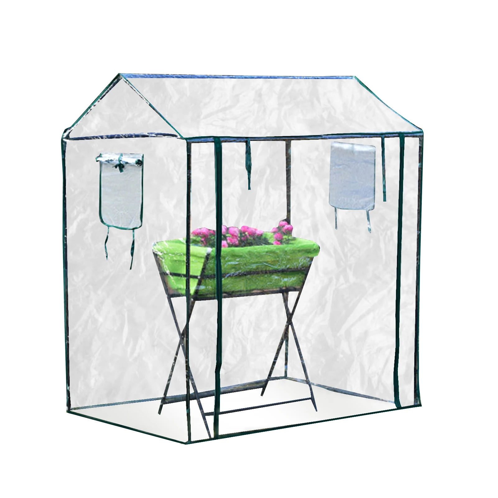 

Flower Greenhouse Mini Garden Greenhouse With Shelves Waterproof Cover Warm Shed #W0
