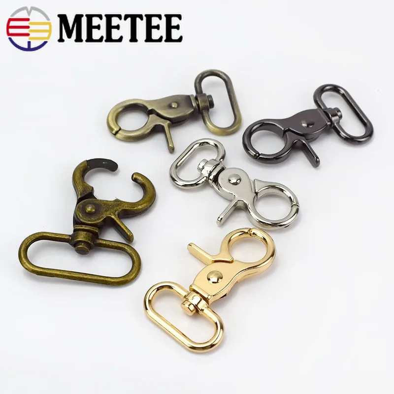 4/10 шт. Meetee 20-38 мм металлический ремешок Пряжка для сумки ошейник карабины поворотные карабины DIY брелок швейная фурнитура