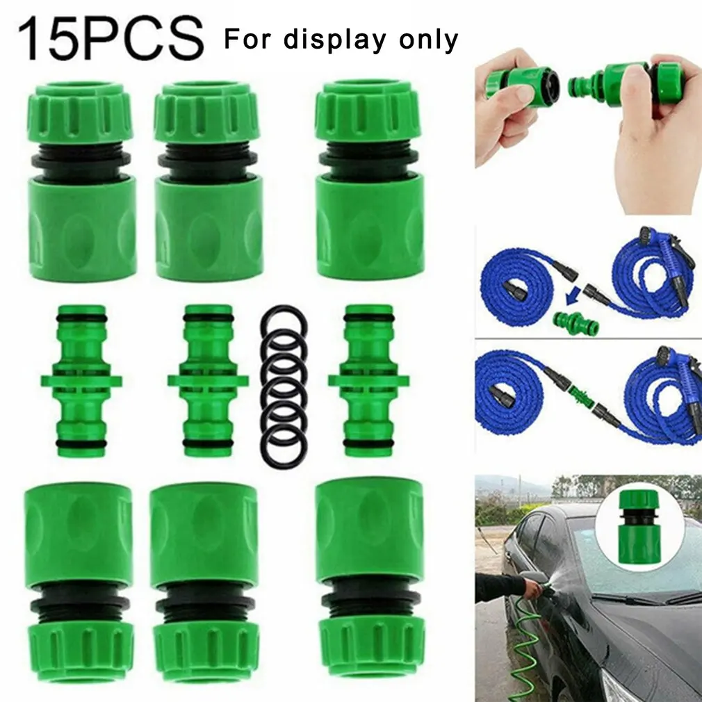

15pcs Garden Hose Connectors Kit Watering Pipe Tap Plastic Connector Adaptor Fitting Quick Tap Connector