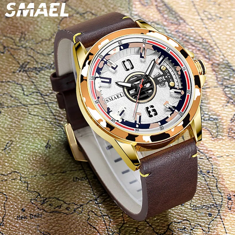 

SMAEL Men's Watches Top Brand Military Waterproof Alloy Dial Analog Quartz Watch Luminous Men Sport Watch Relogio Masculino