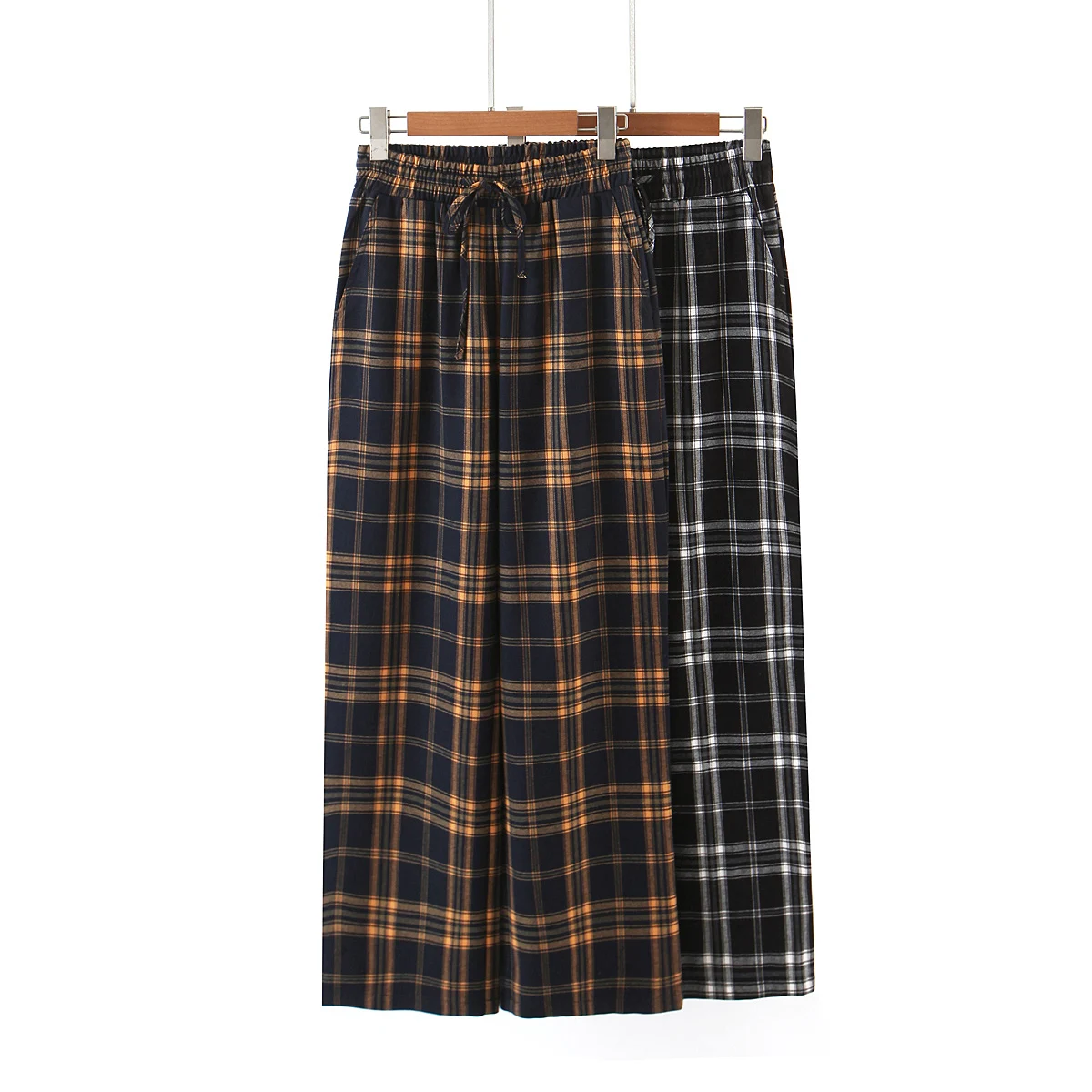 

Vintage pants women high waist plaid pants casual sweatpants women fall wide leg pants loose harajuku trousers drawstring 2020