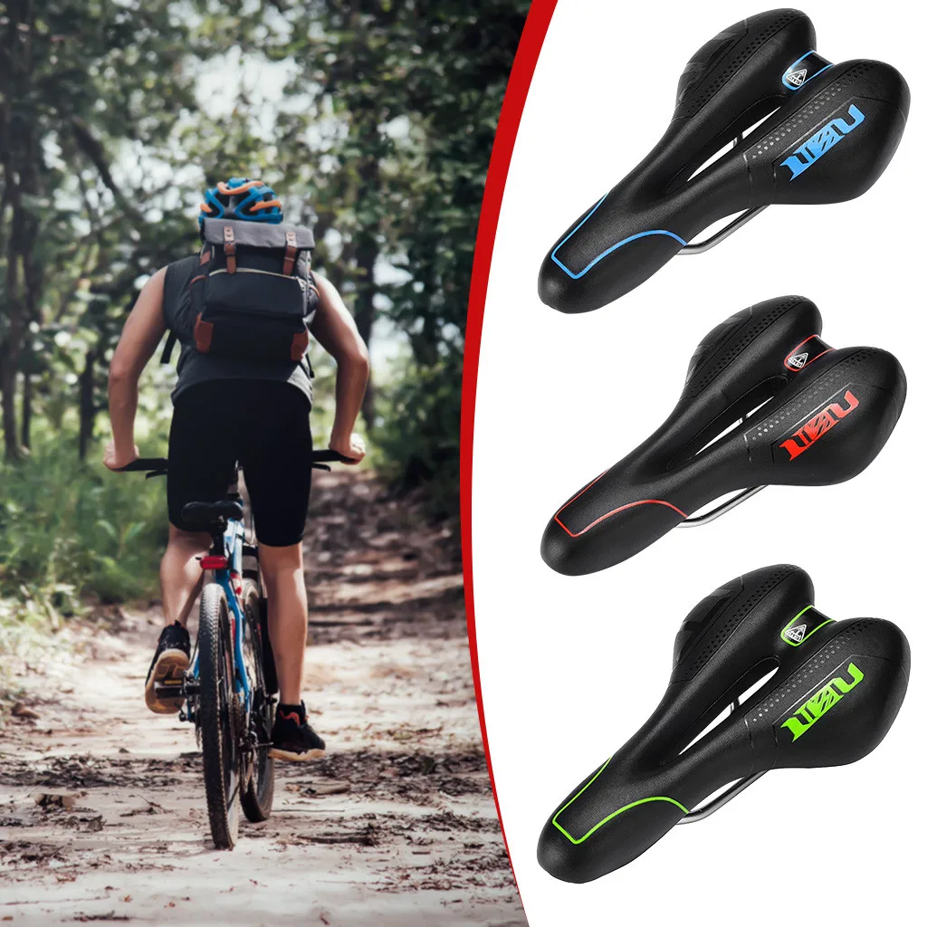 Одноместное мягкое амортизирующее седло для велосипеда нескользящее гелевое