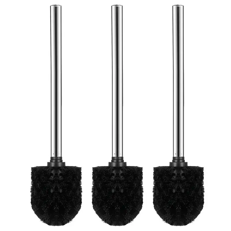 

WINOMO 3PCS Bathroom Toilet Cleaning Brush For Washing Toilet Brushes Stainless Steel Toilet Brush Black Cleaner For Hotel Home