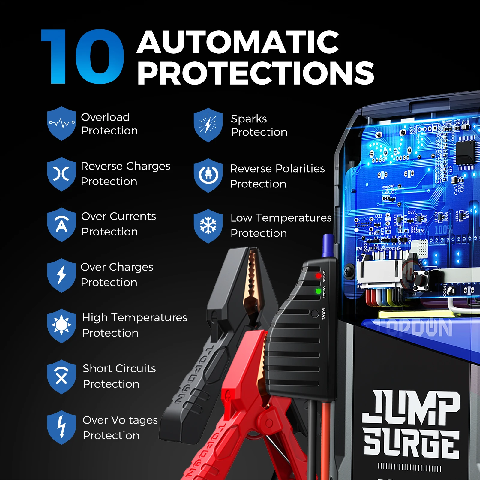 topdon 2000a jump starter 12v car starting device wireless 16000mah power bank battery start launcher for car booster js2000 free global shipping