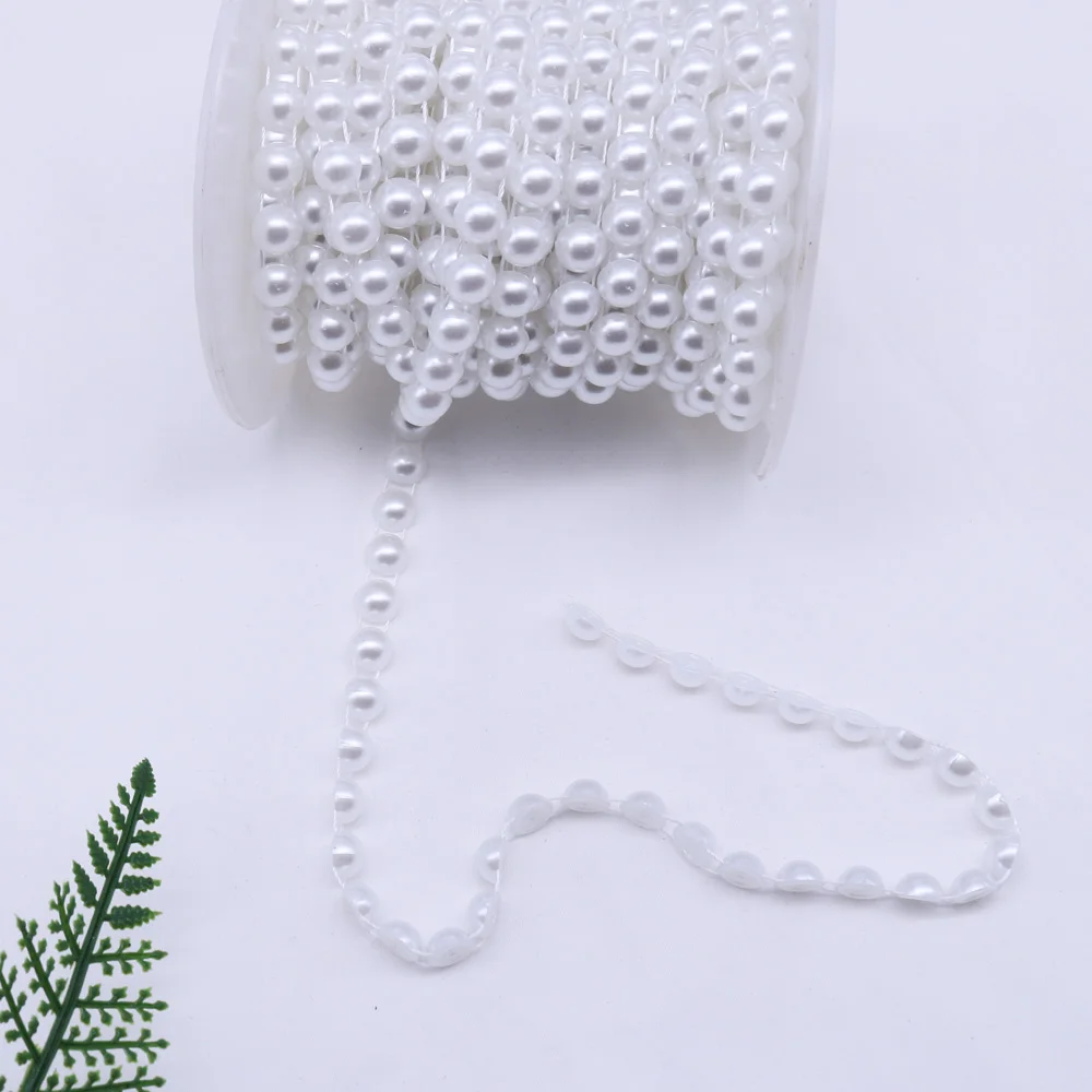 2YD 8mm Wide pearl beads Imitation chain Christmas Household Clothing SewingPaste DIY craft SZ-040 | Дом и сад