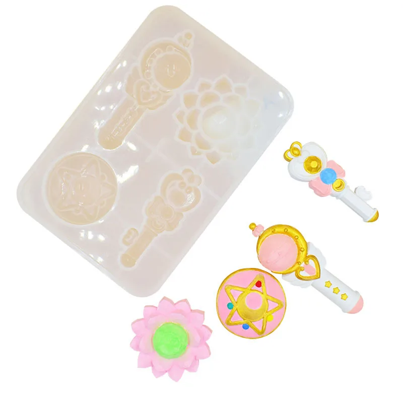 

New DIY Shiny Sailor moon Cat Bows Silicone Molds Cartoon Cat Bow Heart Wing Pendant Silicone Mold UV Resin Mold Jewelry Tools