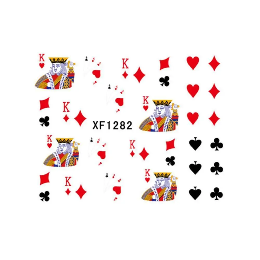 Маникюрные наклейки игральные карты водяной знак для ногтей уникальная модная
