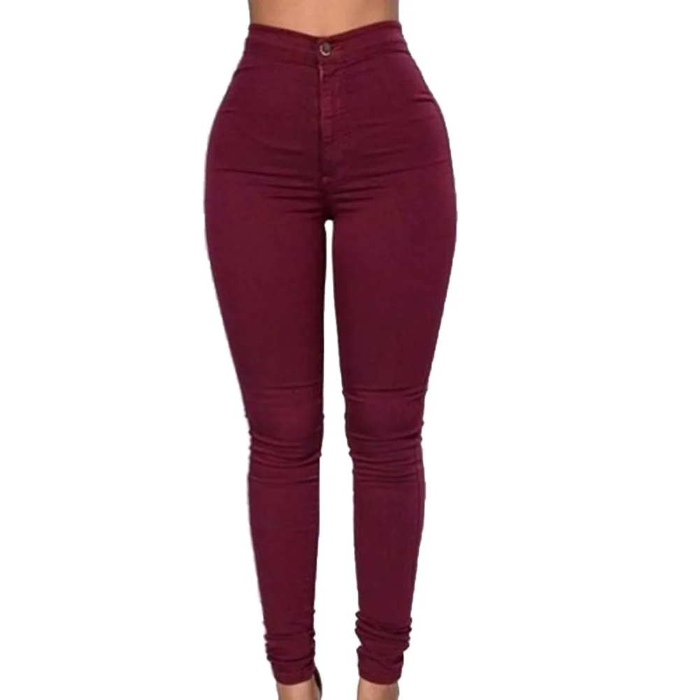 

Fashion Lady Solid Color High Waist Button Slim Pants Pencil Trousers Trousers High Waist SweatPants Women Trousers Pant Femme