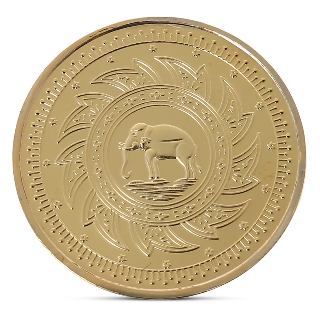 

Thailand Elephant Collectible Gold Plated Souvenir Coin Buddhism Temple Good Luck Collection Art Copy Commemorative Coin