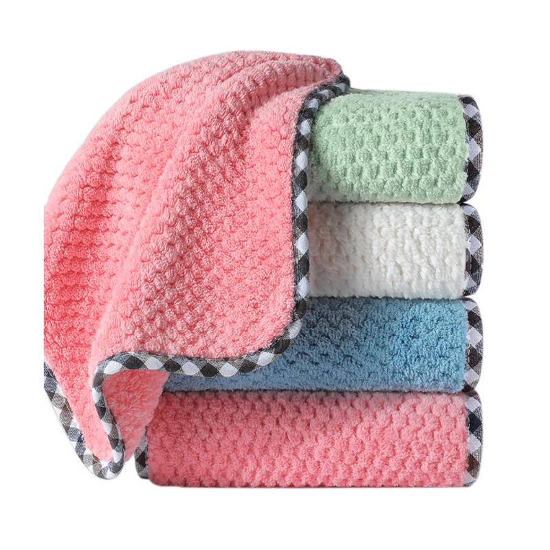 

5/10Pcs Kitchen Daily Dish Towel Dish Cloth Kitchen Rag Non-stick Oil Thickened Table Cleaning Cloth Absorbent Scouring Pad