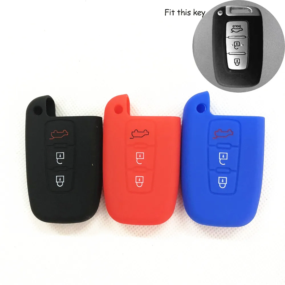 

3 Buttons Soft Silicone Case Cover FOB For HYUNDAI Solaris HB20 Veloster SR IX35 Accent Elantra i30 Smart Remote Key
